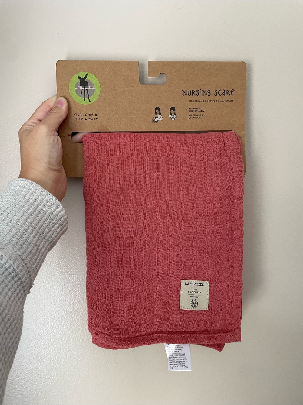 Lassig NWT Dusty Pink Muslin Nursing Scarf